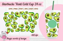 Avocado svg wrap for tumbler venti cold cup 24 oz, fruit svg Product Image 4