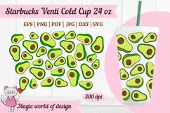 Avocado svg wrap for tumbler venti cold cup 24 oz No hole Product Image 2