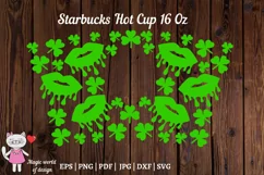 St Patricks day dripping lips SVG, tumbler For Hot Cup 16 oz Product Image 3