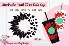 Sunflower Hearts Valentine's Day, tumbler Cold Cup 24 Oz Product Image 1