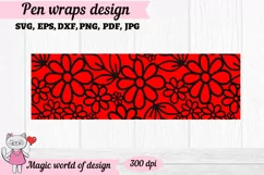 Flower pen wrap, sublimation png design for valentine Product Image 2