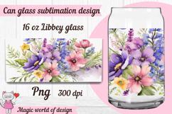 Summer Bright Wildflowers Libbey Glass Can 16 oz Product Image 1