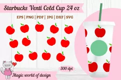 Teacher Apple svg tumbler venti Cold Cup 24 oz Product Image 1