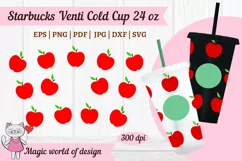 Teacher Apple svg tumbler venti Cold Cup 24 oz Product Image 2