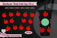 Teacher Apple svg tumbler venti Cold Cup 24 oz Product Image 3