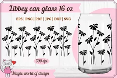 Daisy silhouette svg Libbey Can Glass 16 oz for Cricut Product Image 1