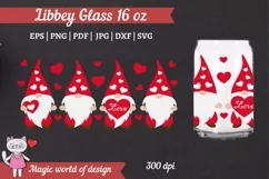 Valentines day gnome svg , libbey 16oz beer can glass Product Image 1