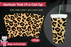 Cheetah Leopard svg for tumbler Venti Cold Cup 24 oz Product Image 1