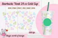 Diamond print silhouette for tumbler venti Cold Cup 24 oz Product Image 1