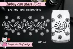 Daisy flower Libbey 16oz can glass svg, Beer Can Glass Svg Product Image 3