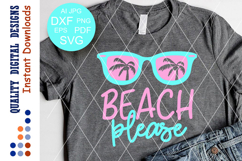 Beach Please SVG Palm tree svg, Sunglasses print Product Image 1