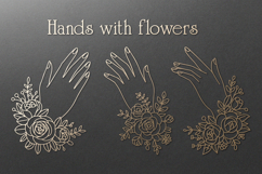 Floral Woman hands SVG. Boho aesthetic spring wildflowers Product Image 2