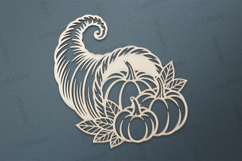 Thanksgiving Cornucopia SVG. Laser cut &amp; papercut templates Product Image 3