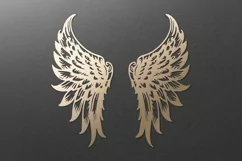 Angel wings SVG. papercut, paper cutting, laser cut files Product Image 1