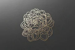Peony SVG, Peony Flower SVG, Floral paper laser cut SVG Product Image 3