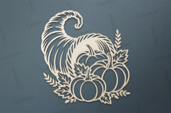 Thanksgiving Cornucopia SVG. Laser cut &amp; papercut templates Product Image 5