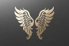 Angel wings SVG. papercut, paper cutting, laser cut files Product Image 1