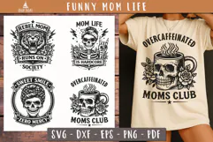 Funny Mom Life Skull Vintage SVG PNG design Product Image 2