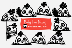 Cute Baby Hen Peeking SVG Farm Chicken Design Product Image 1