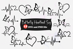 Butterfly Heartbeat SVG Product Image 1