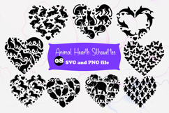 Animal Heart Silhouettes SVG PNG Love Collage Product Image 1
