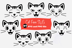 Funny Cat Face SVG Expression Line Art Product Image 1