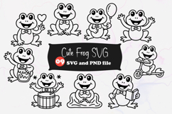 Adorable Frog SVG Reading, Playing, and Happy Expressions Product Image 1