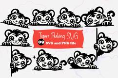 Tigers Peeking SVG PNG Product Image 1