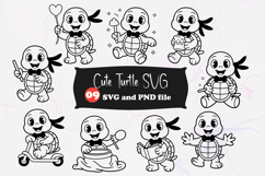 Cute Turtle SVG Reading, Playing, and Fun Activities Product Image 1