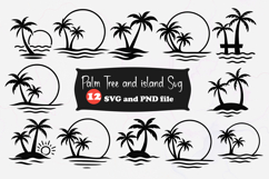 Palm Tree and Island SVG Product Image 1