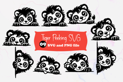 Tiger Peeking SVG PNG Product Image 1