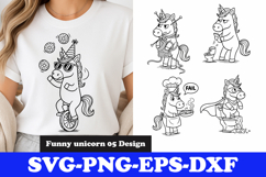 Funny Unicorn SVG Cute &amp; Silly Unicorn Cartoon Designs Product Image 1