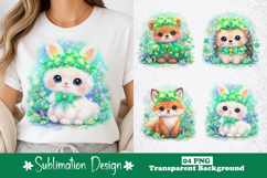Magical Glowing Shamrock Baby Animals PNG Product Image 1