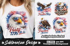 Party Like 1776 Eagle Clipart Sublimation PNG Product Image 1