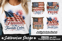 Freedom Is My Favorite Color Flag Clipart Sublimation PNG Product Image 1