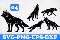 Wolf SVG | Howling Wolf Silhouette Vector Files for Cricut Product Image 1