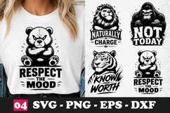 Respect The Mood Panda SVG Funny Moody Animal Shirt Design Product Image 1