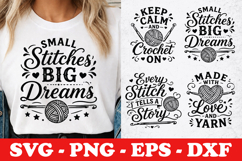 Small Stitches Big Dreams Crochet SVG PNG EPS DXF Product Image 1