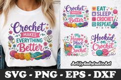 Crafted With Hooks And Heart SVG PNG EPS DXF Product Image 1