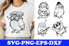 Funny Owl Cartoon SVG Product Image 1