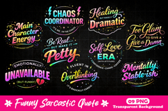 Funny Sarcastic quote Sassy Neon Quote Typography PNG Product Image 1