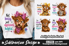 Not Bossy Just Aggressively Helpful Highland Cow Sublimation Product Image 1