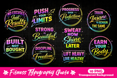 Fitness Motivation quote Gym Workout Neon Quote PNG Product Image 1