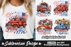 Party Like Its 1776 Truck Clipart Sublimation PNG Product Image 1
