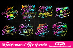 Inspirational Neon quote Motivational Quote Typography PNG Product Image 1