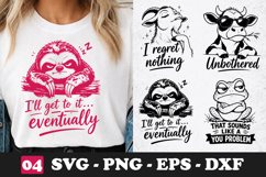 I’ll Get To It Eventually Sloth SVG Funny Lazy Animal Quote Product Image 1