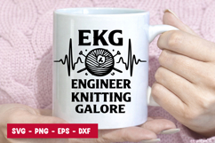 EKG Engineer Knitting SVG Funny Nerd Knitter Design Product Image 1
