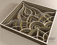 Multilayer mandala ornament design, ideal for wall art or wooden panels