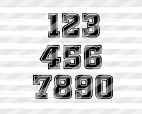 Football svg The Real Moms of Football, Set of numbers Product Image 3