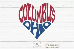 Columbus Ohio SVG cut file in the shape of a heart Product Image 1